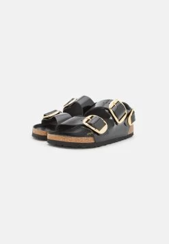 Birkenstock Milano Big Buckle Narrow Fit - Sandales - High Shine Black -La Mode Soldes f8492490de8c4328ab82dbcd67a8fcb0