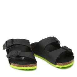 Mules / Sandales De Bain Birkenstock Arizona Kids 1022369 Desert Soil Black Lime -La Mode Soldes mules sandales de bain birkenstock arizona kids 1022369 desert soil black lime 4